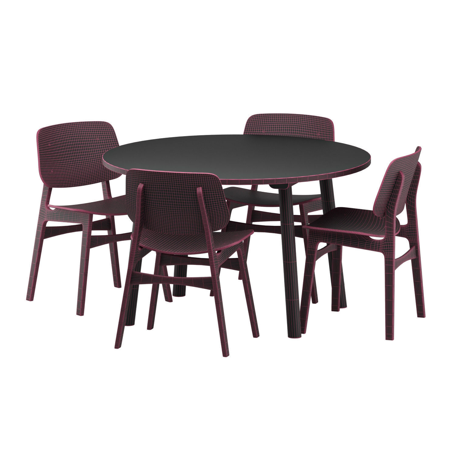 Soborg chair and dining table taro 3D model_6