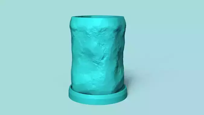 Vase 16 with Plate - Simple Plant Pot - Home Decor 3D print model