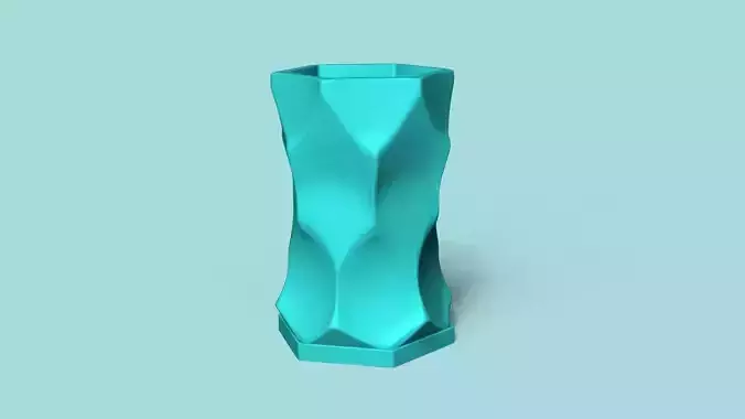 Vase 13 with Plate - Simple Plant Pot - Home Decor 3D print model