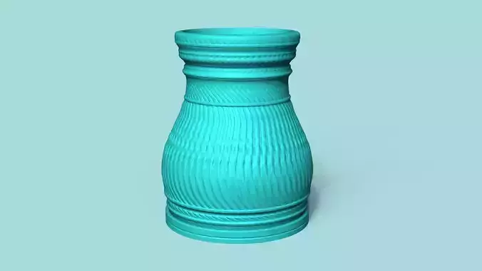 Vase 12 with Plate - Simple Plant Pot - Home Decor 3D print model