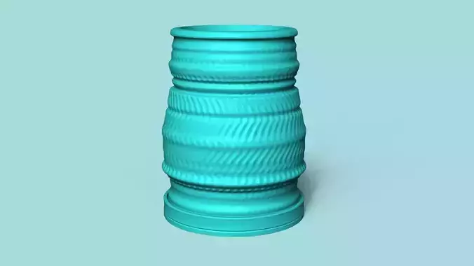 Vase 09 with Plate - Simple Plant Pot - Home Decor 3D print model