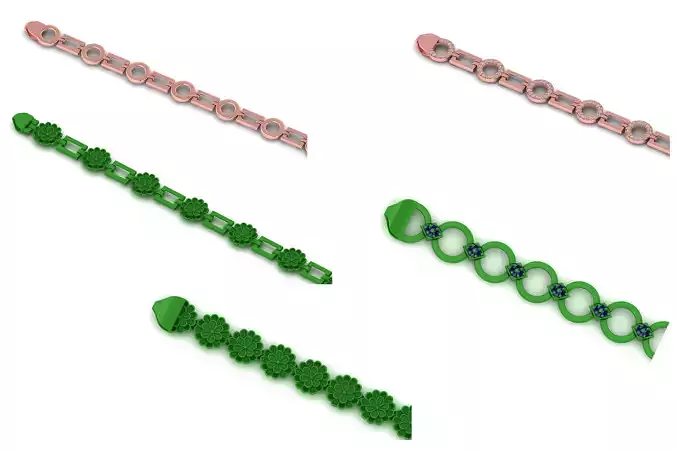 Best Western Type ladies 3d chain or necklace or bracelet 3d 3D Model Collection