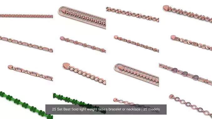 25 Set Best Sold light weight ladies bracelet or necklace 3D Model Collection
