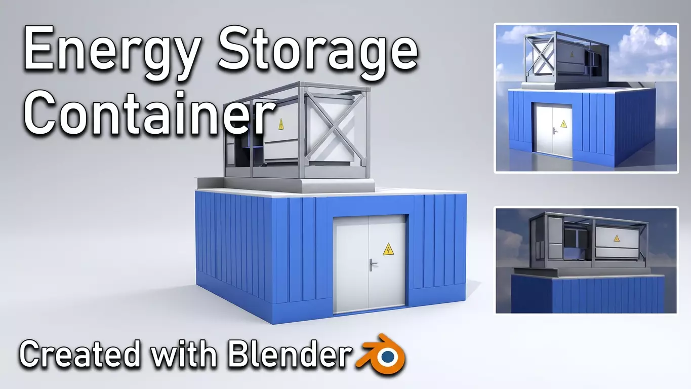 Power storage container 1 Low-poly 3D model