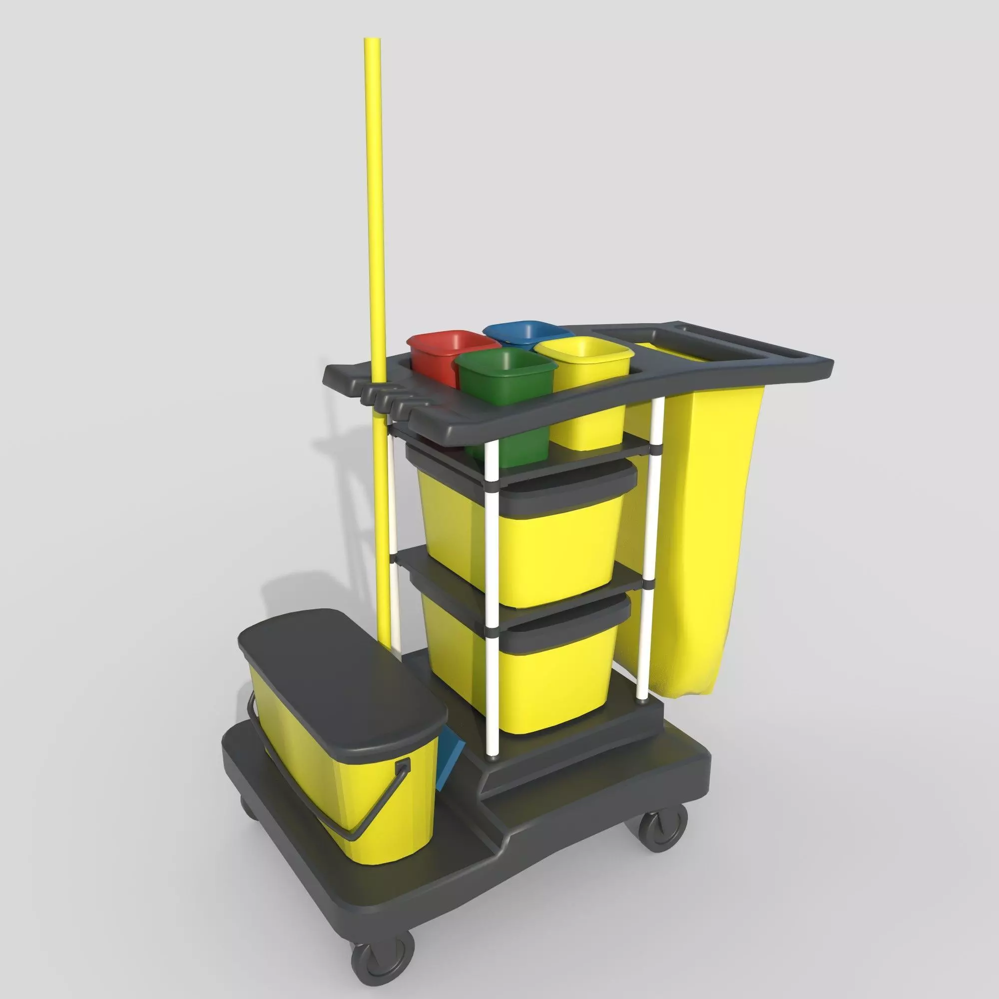 Cleaning Cart Low-poly 3D model