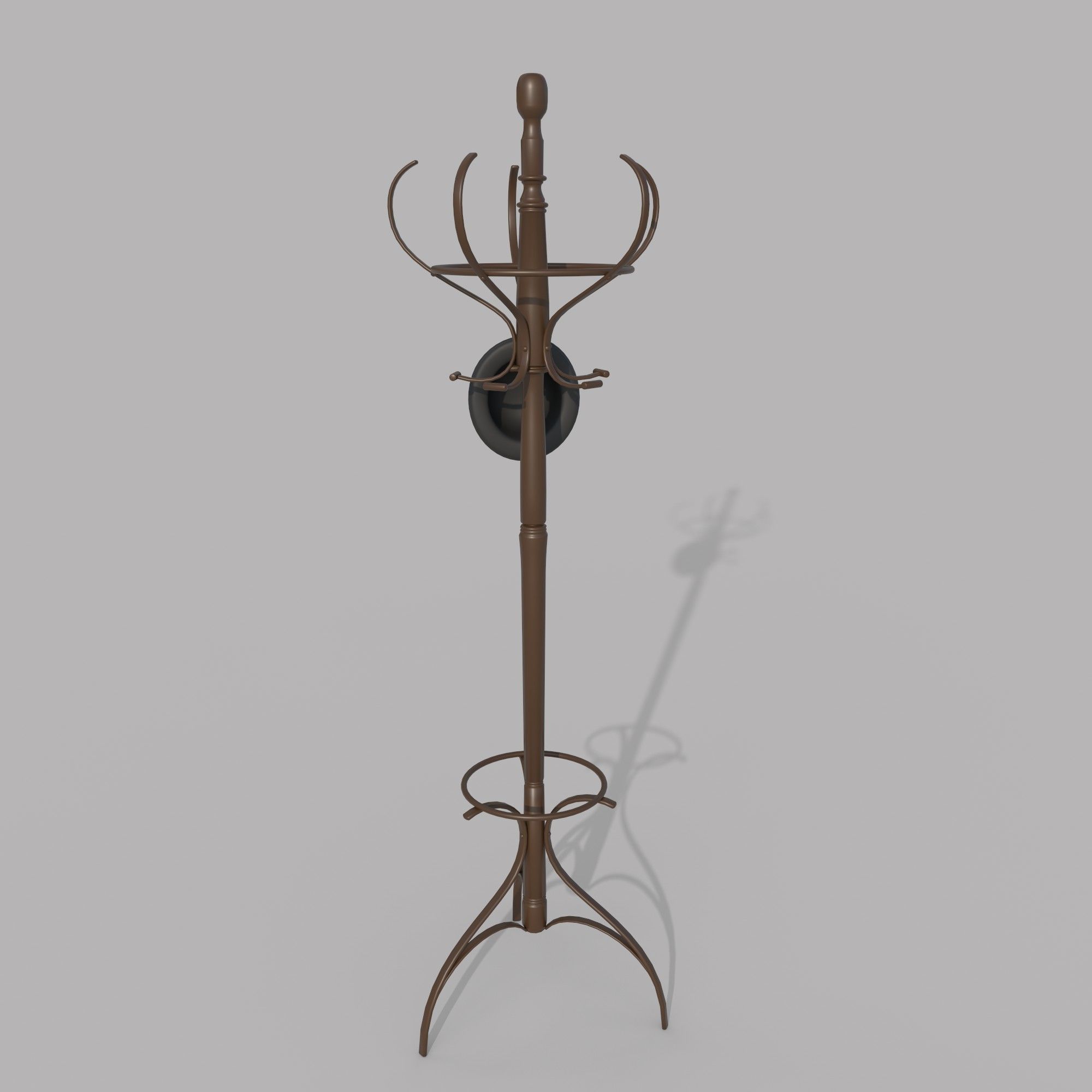 Coat Rack Bowler Hat 3D model_1