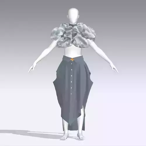  Cloud prints Couture 3D model