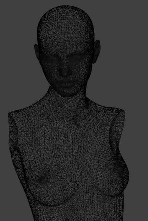 Naked Woman Bust 3D print model_6