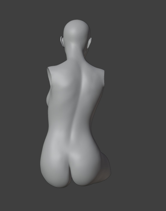 Naked Woman Bust 3D print model_3