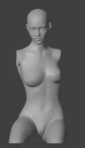 Naked Woman Bust 3D print model