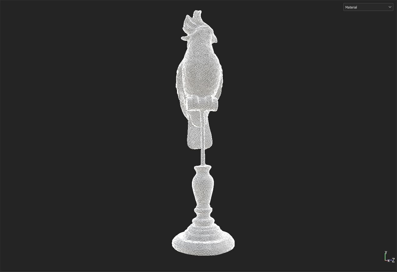 cockatoo statue Low-poly 3D model_8