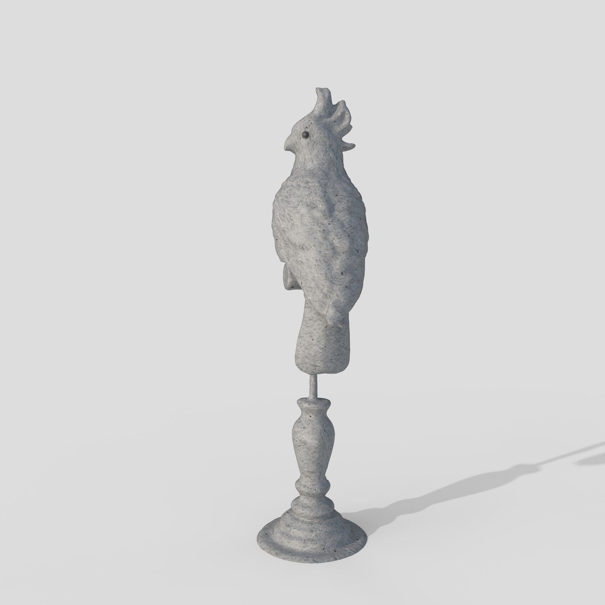 cockatoo statue Low-poly 3D model_3