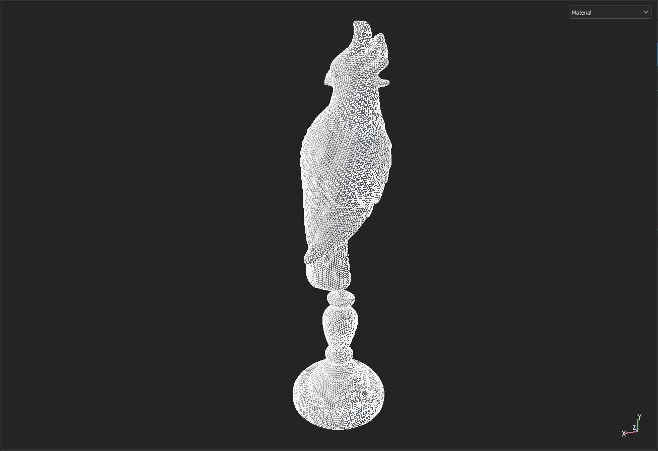 cockatoo statue Low-poly 3D model_7