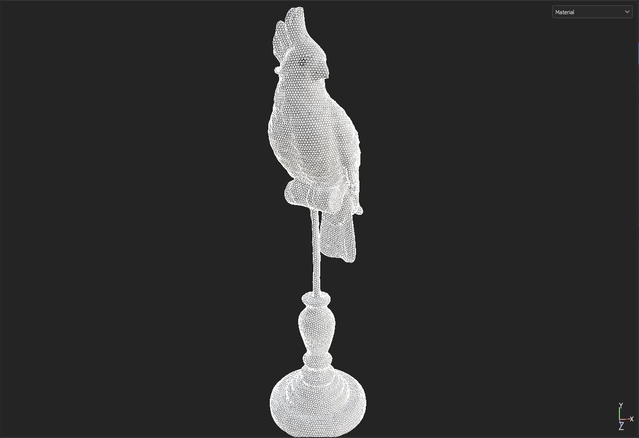 cockatoo statue Low-poly 3D model_6