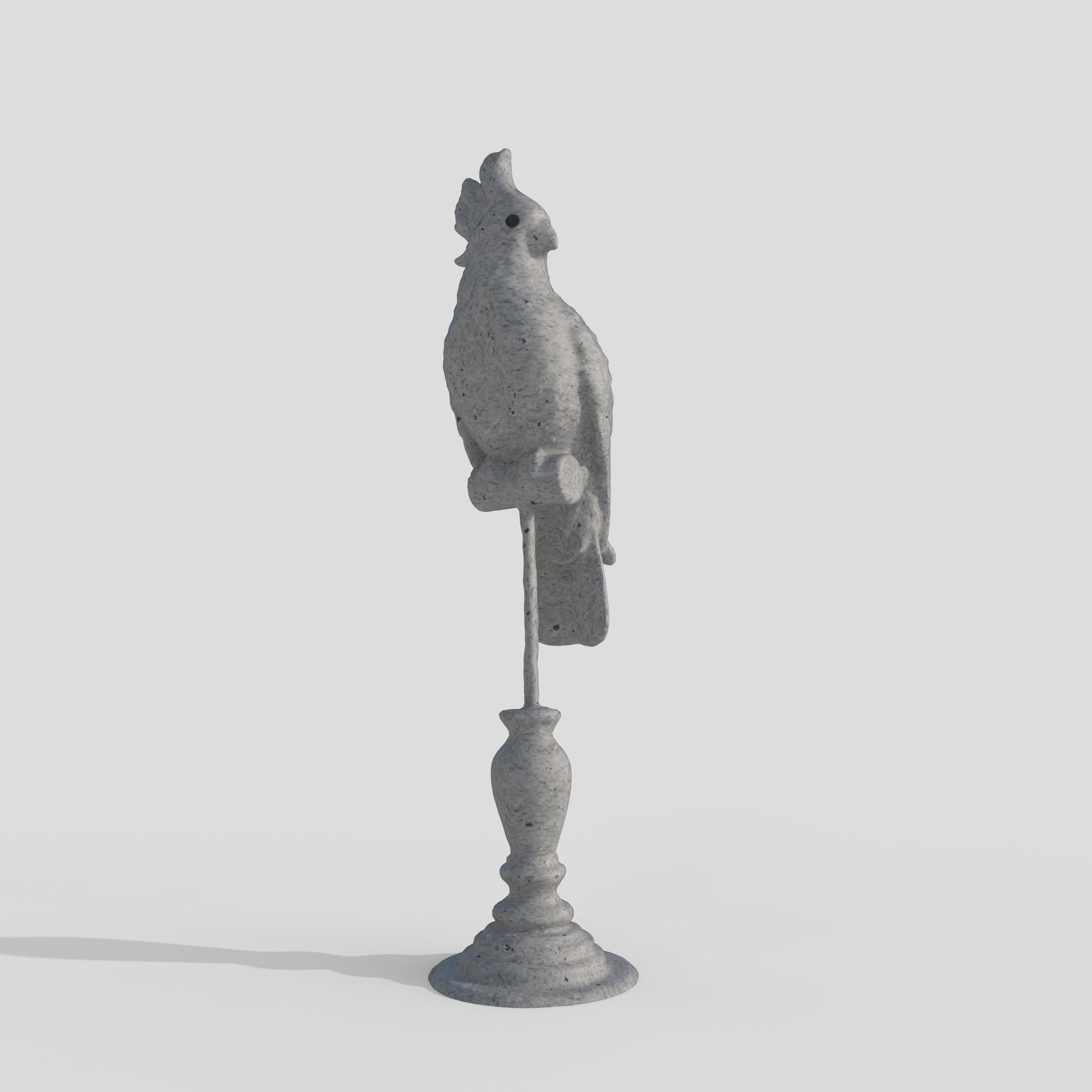 cockatoo statue Low-poly 3D model_1