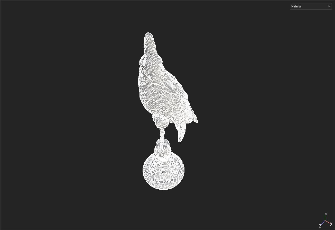 cockatoo statue Low-poly 3D model_5