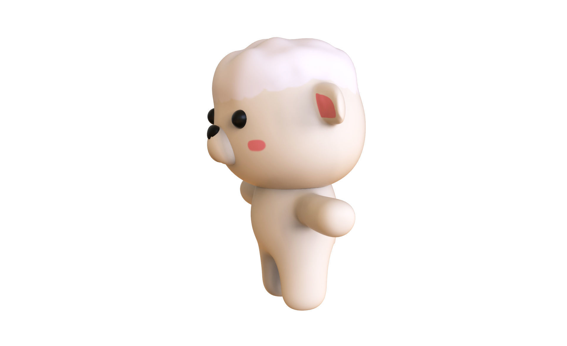 Chubby Sheep Animated for Games Low-poly 3D model_5