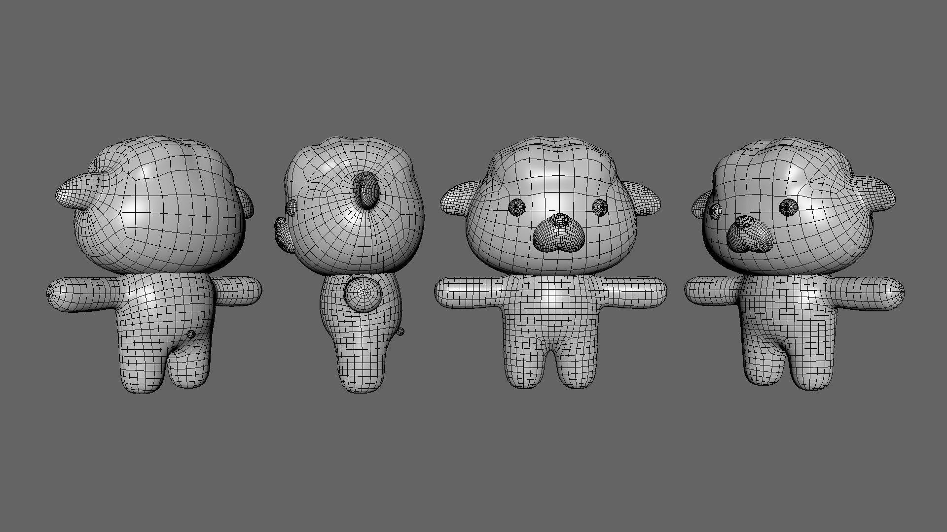 Chubby Sheep Animated for Games Low-poly 3D model_10