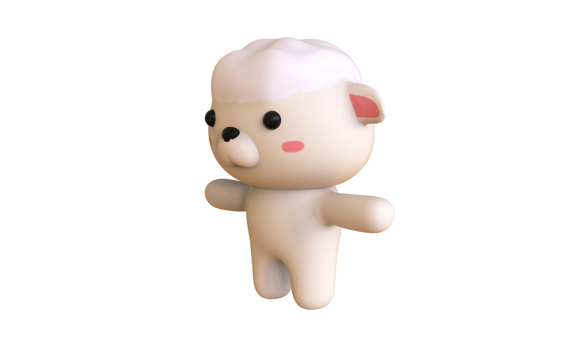 Chubby Sheep Animated for Games Low-poly 3D model_4