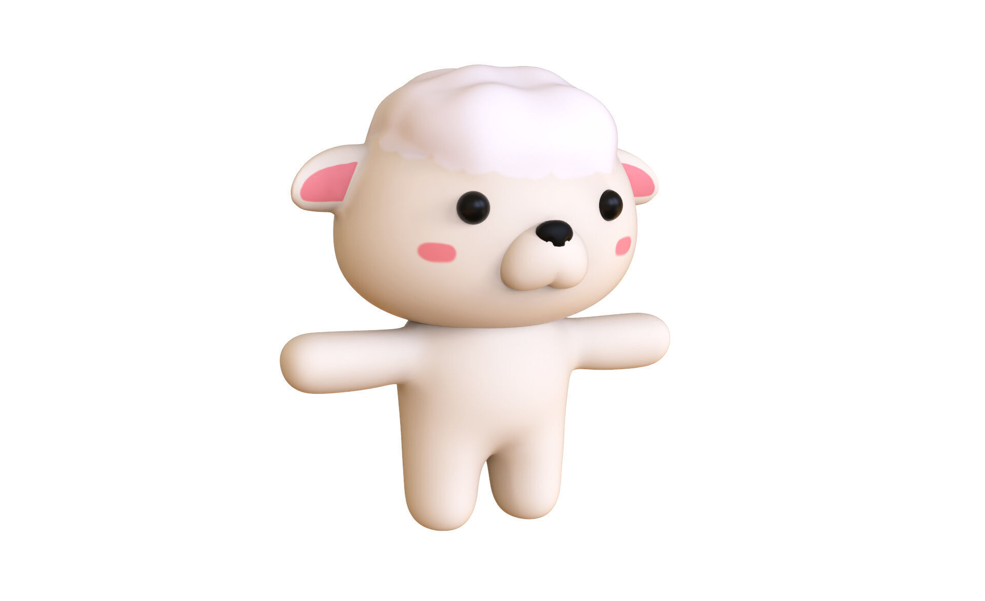 Chubby Sheep Animated for Games Low-poly 3D model_20