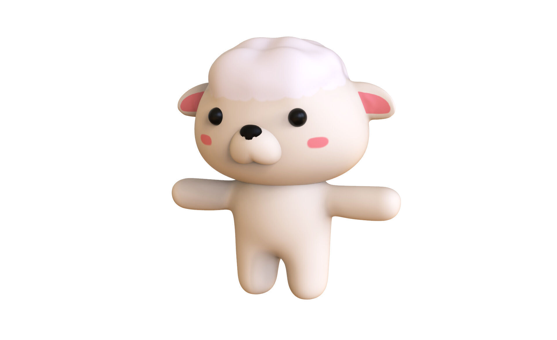 Chubby Sheep Animated for Games Low-poly 3D model_3