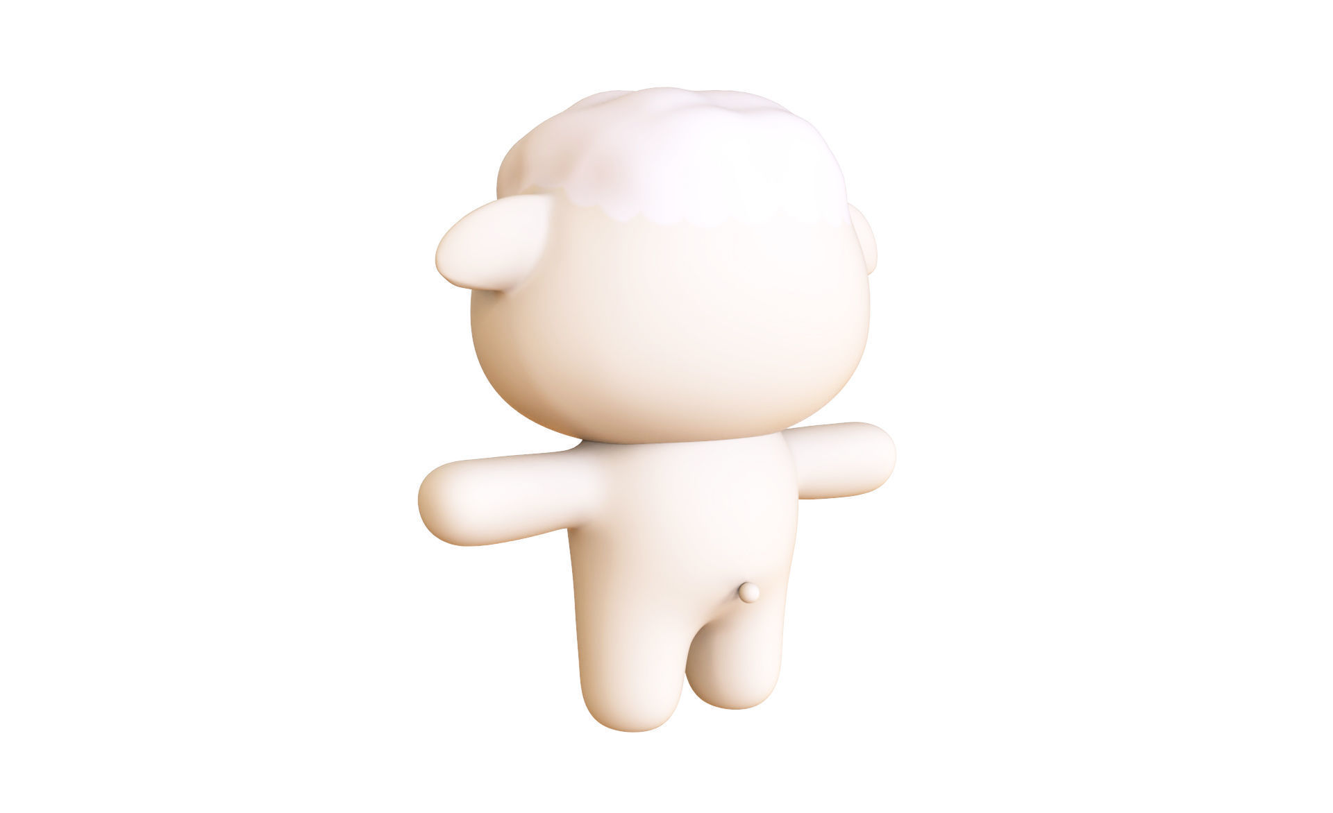 Chubby Sheep Animated for Games Low-poly 3D model_12