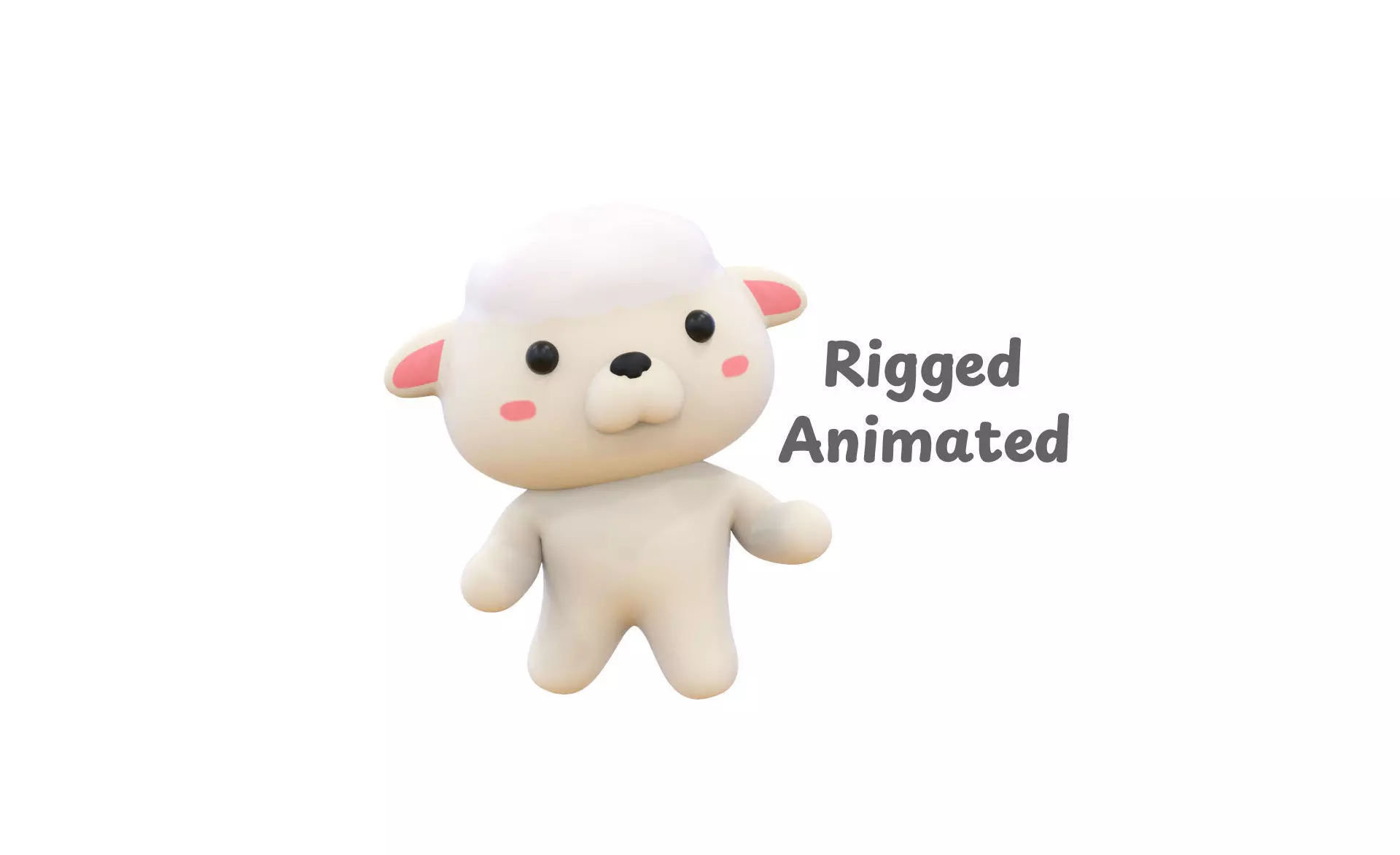 Chubby Sheep Animated for Games Low-poly 3D model_0