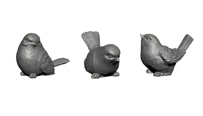 Three sparrows 3D print model