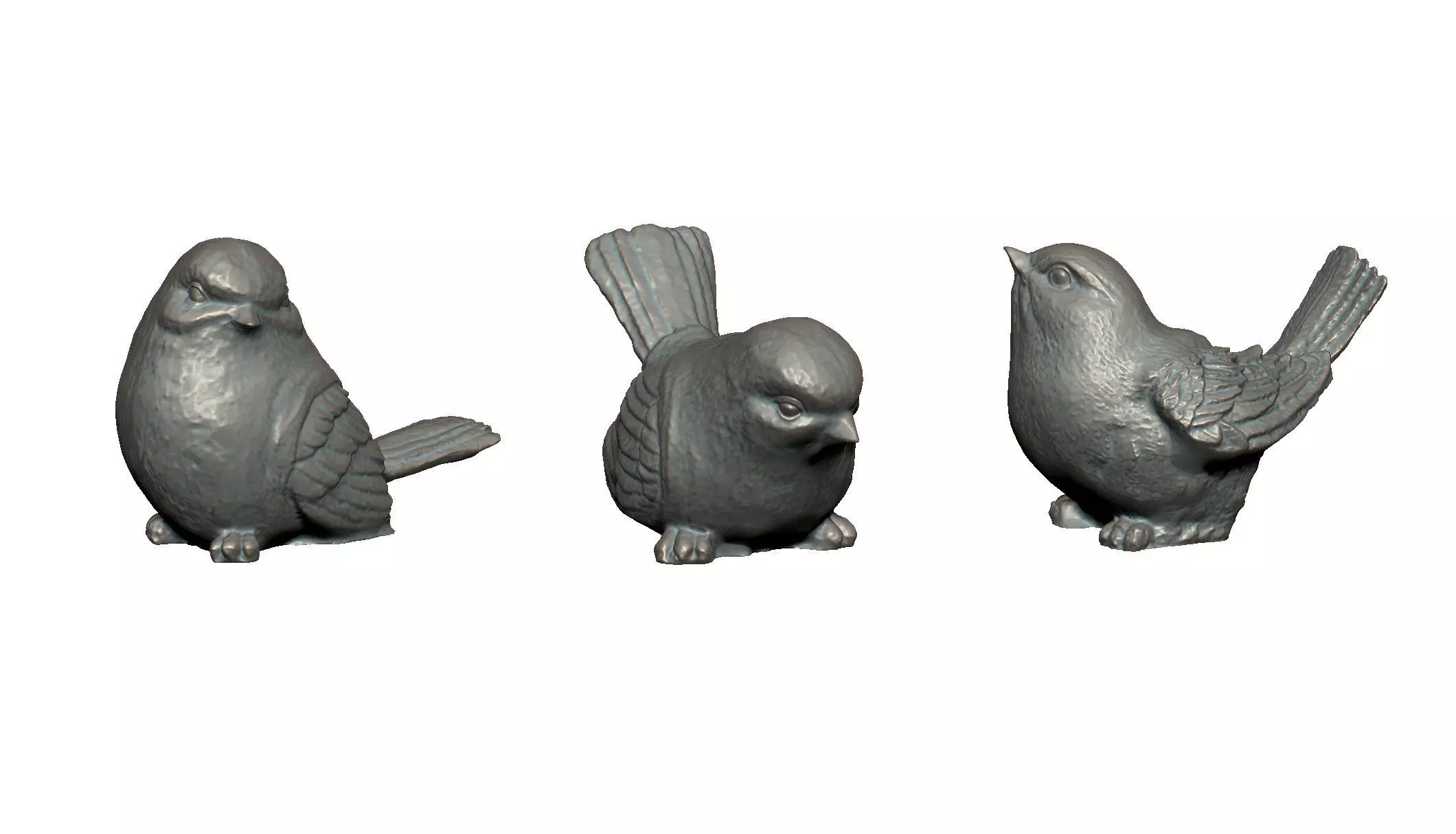 Three sparrows 3D print model