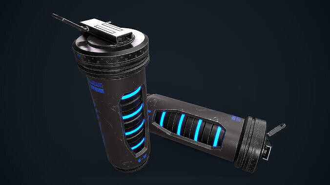 Sci-Fi Flashbang Grenade Low-poly 3D model