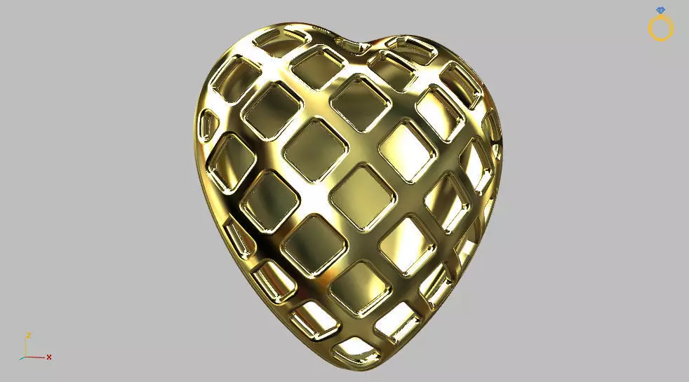 Checkered Heart Pendant 3D print model