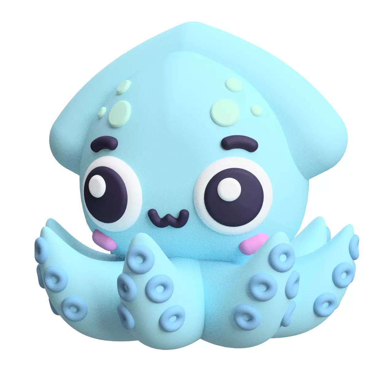 Cute Cryptid Baby Kraken Legendary Sea Monster Figure 3D print model