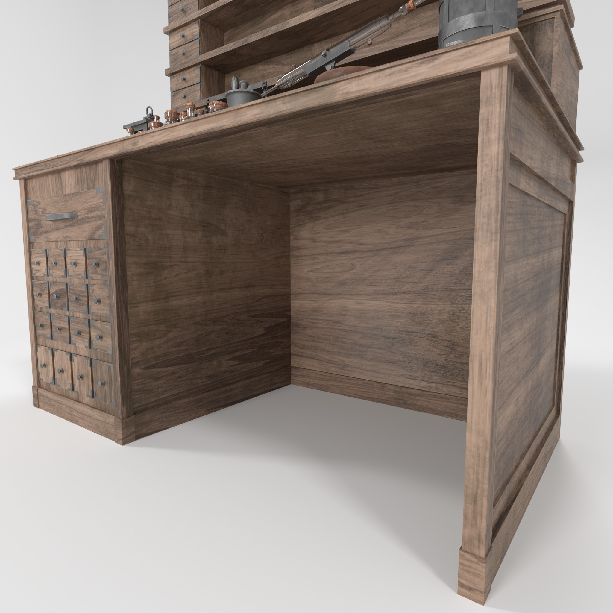 Medieval Alchemist Set Free low-poly 3D model_14