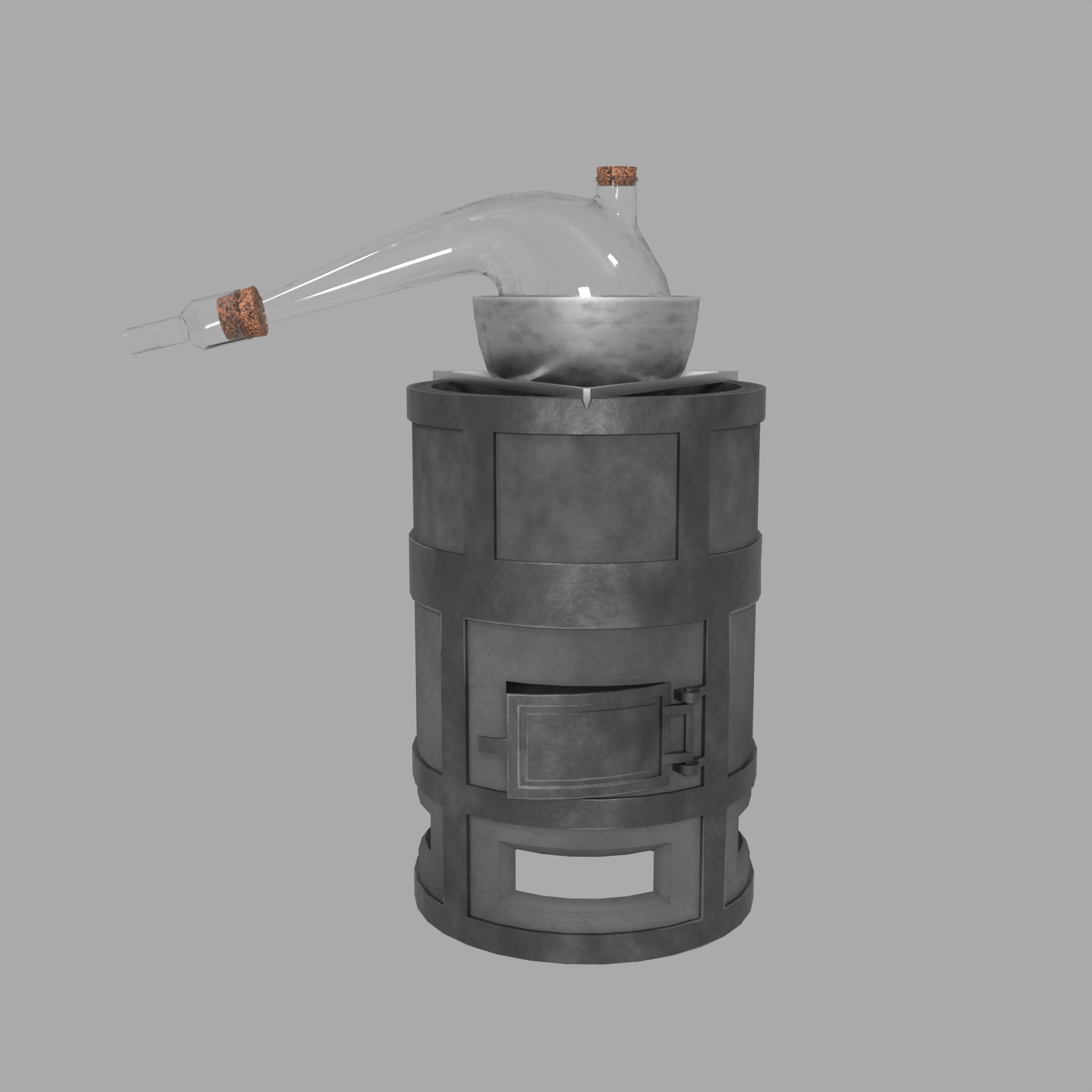 Medieval Alchemist Set Free low-poly 3D model_18