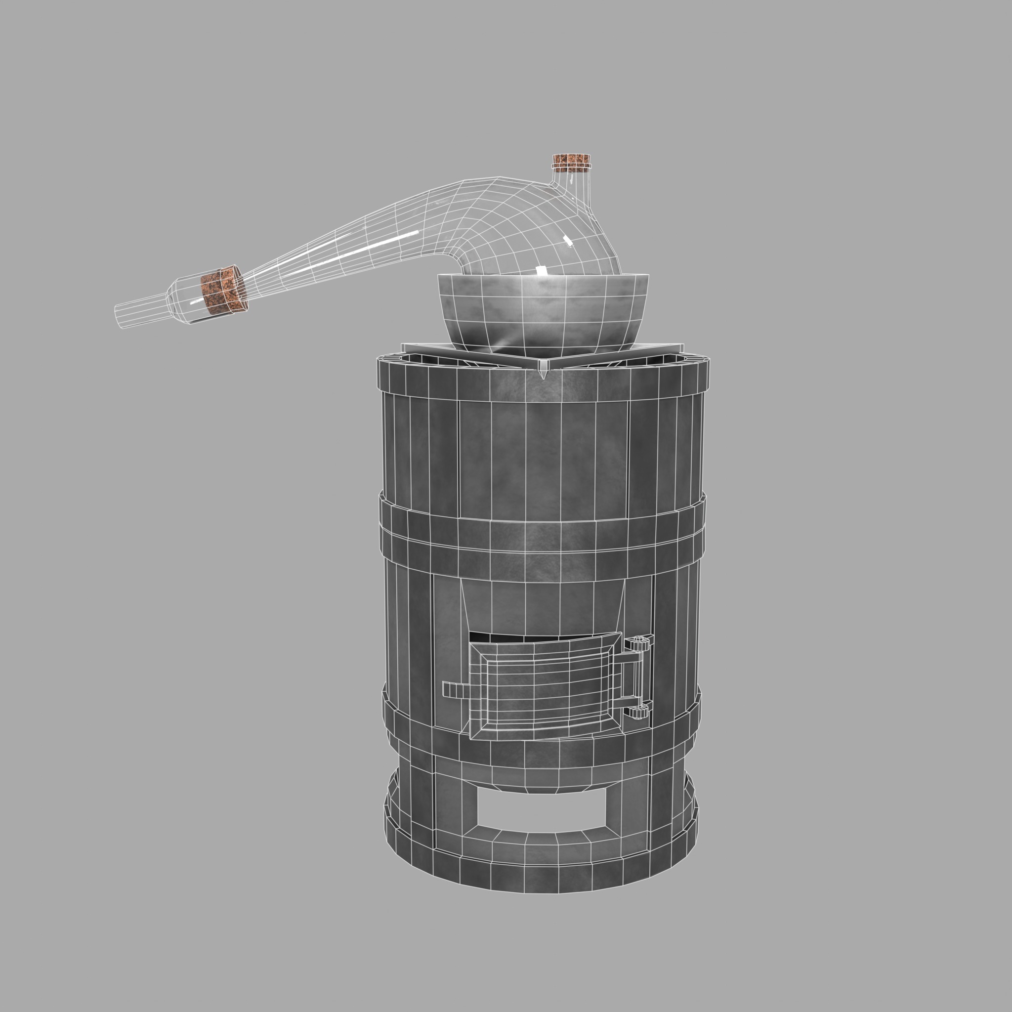 Medieval Alchemist Set Free low-poly 3D model_19