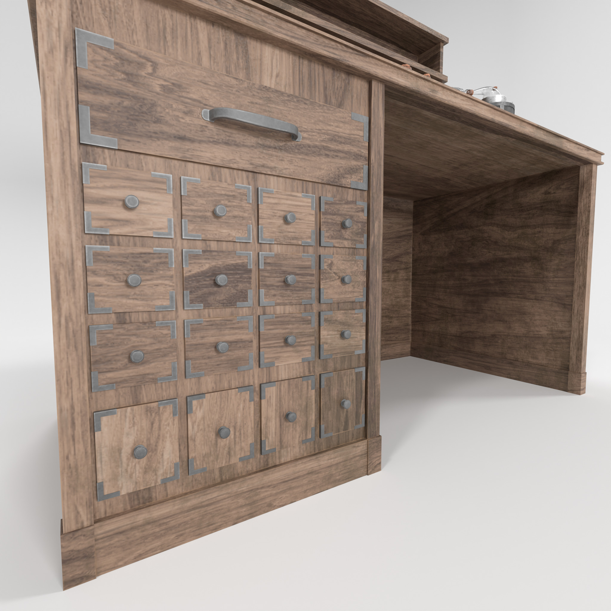 Medieval Alchemist Set Free low-poly 3D model_16