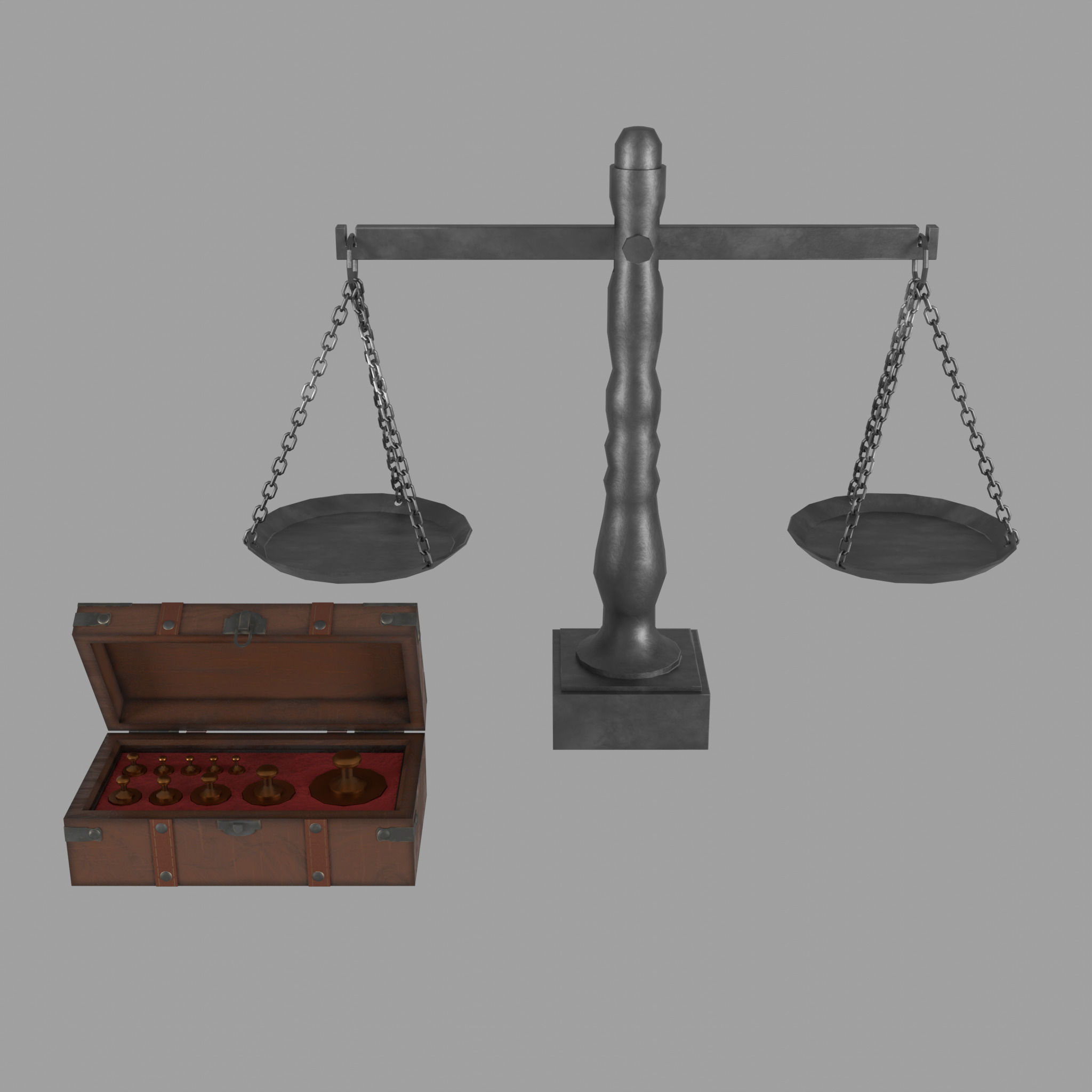 Medieval Alchemist Set Free low-poly 3D model_36
