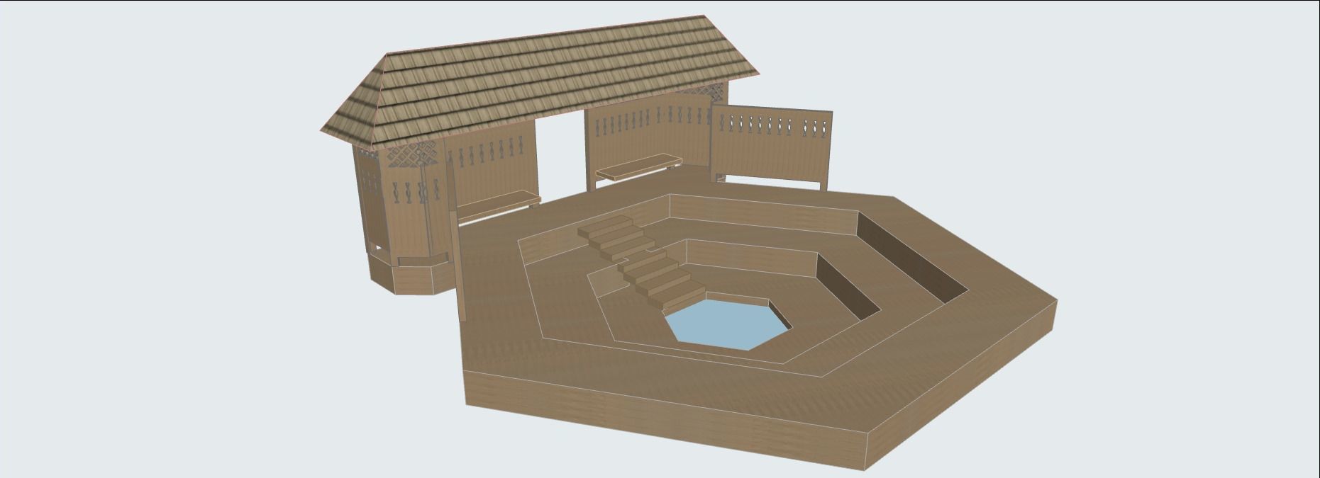 Landscape architecture  Low-poly 3D model_1