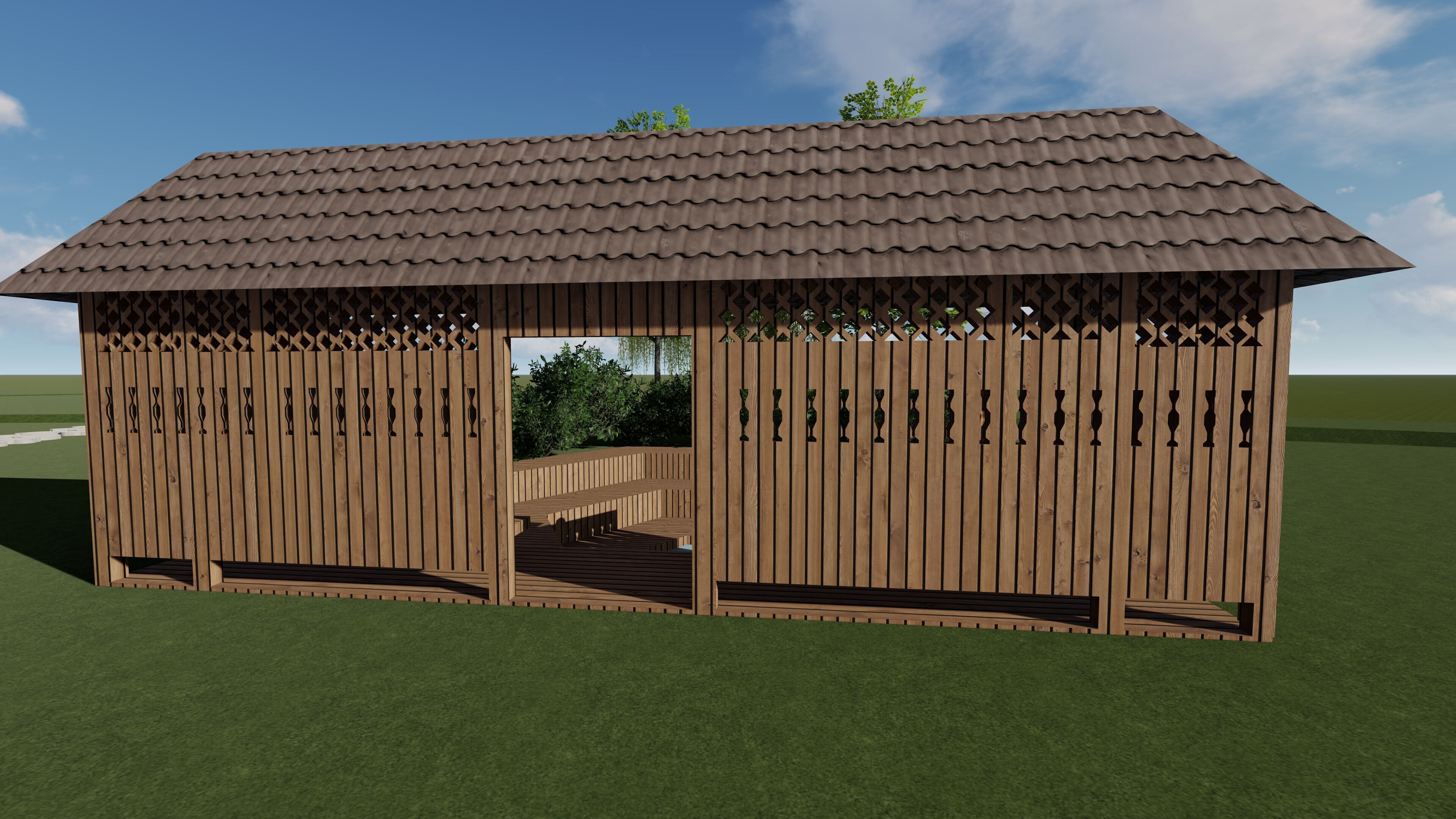 Landscape architecture  Low-poly 3D model_2