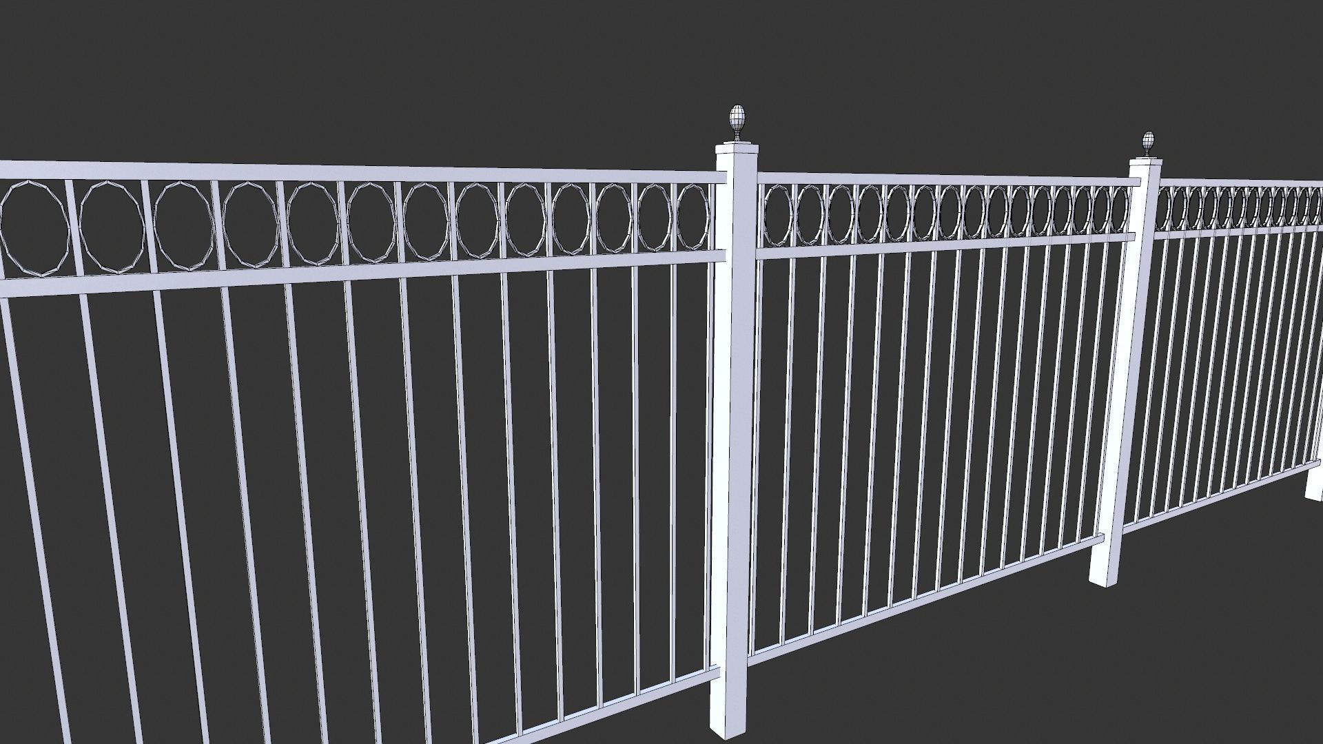 Fence Railings Low-poly 3D model_7