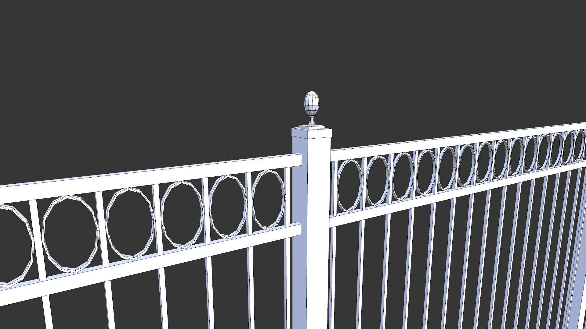 Fence Railings Low-poly 3D model_8