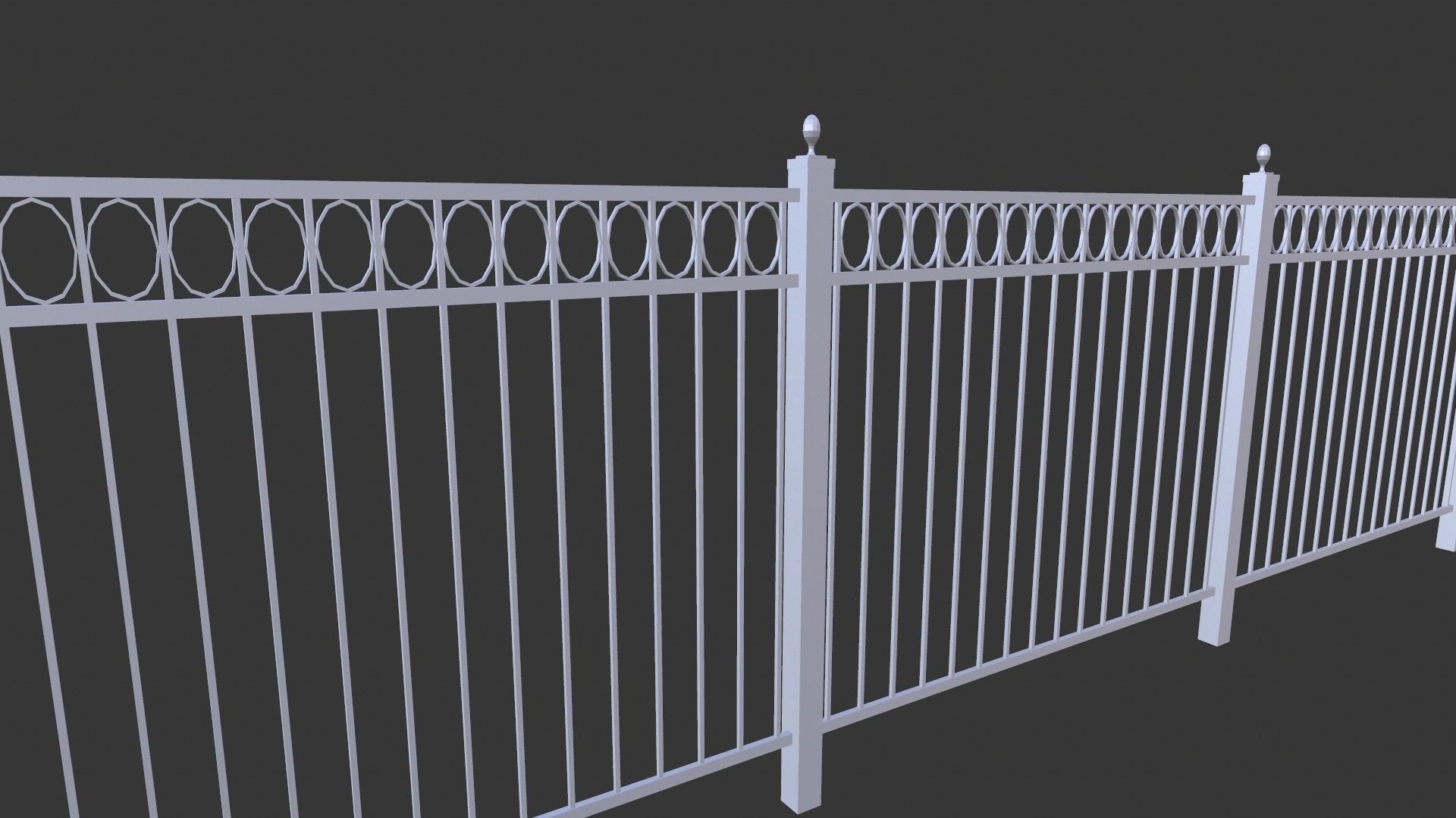 Fence Railings Low-poly 3D model_6