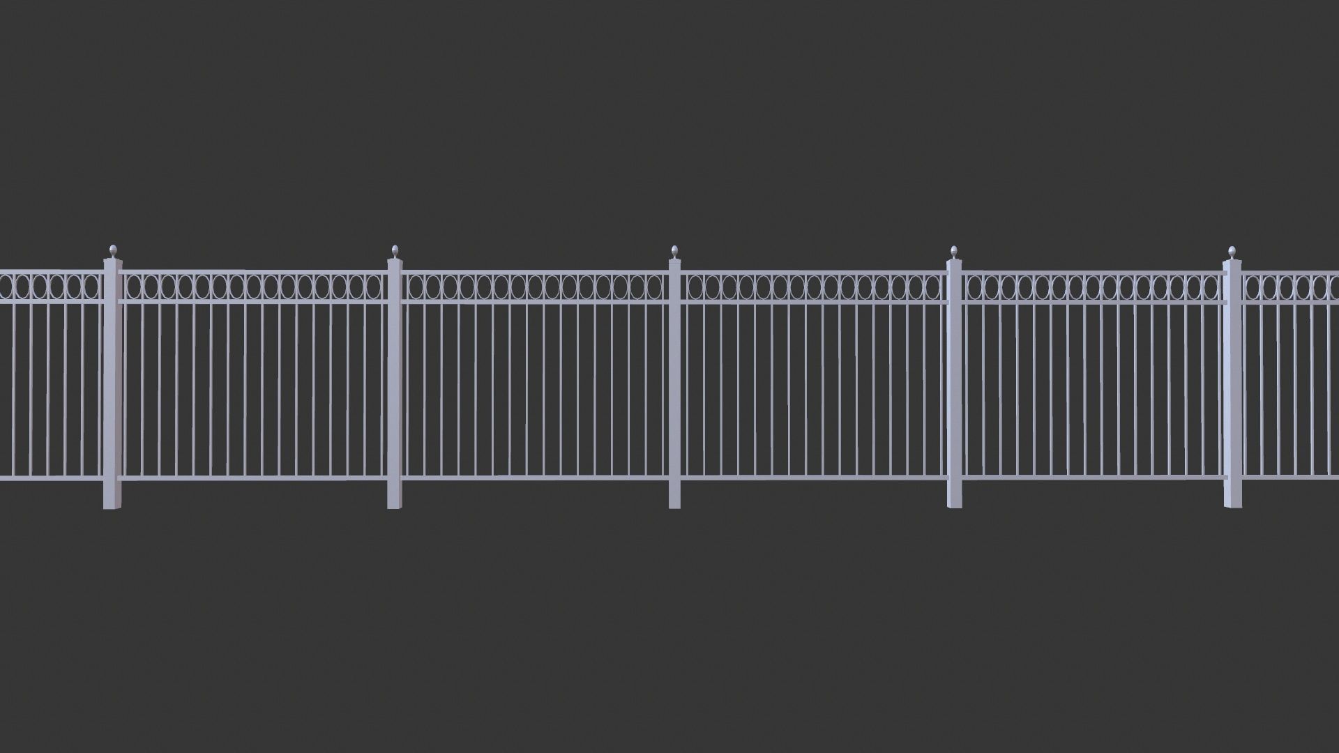 Fence Railings Low-poly 3D model_2