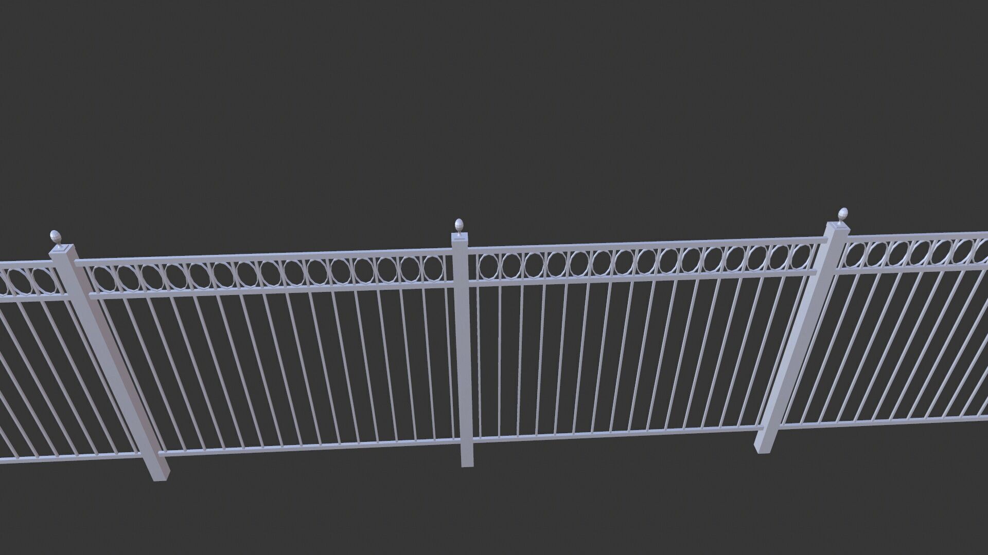 Fence Railings Low-poly 3D model_5