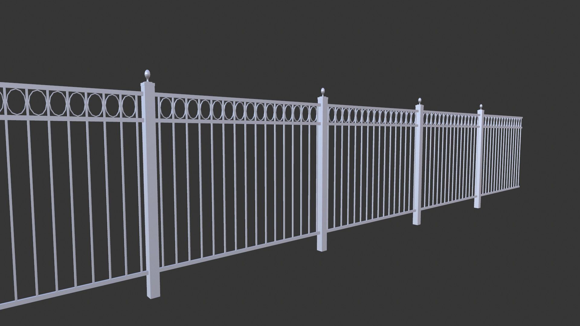 Fence Railings Low-poly 3D model_3