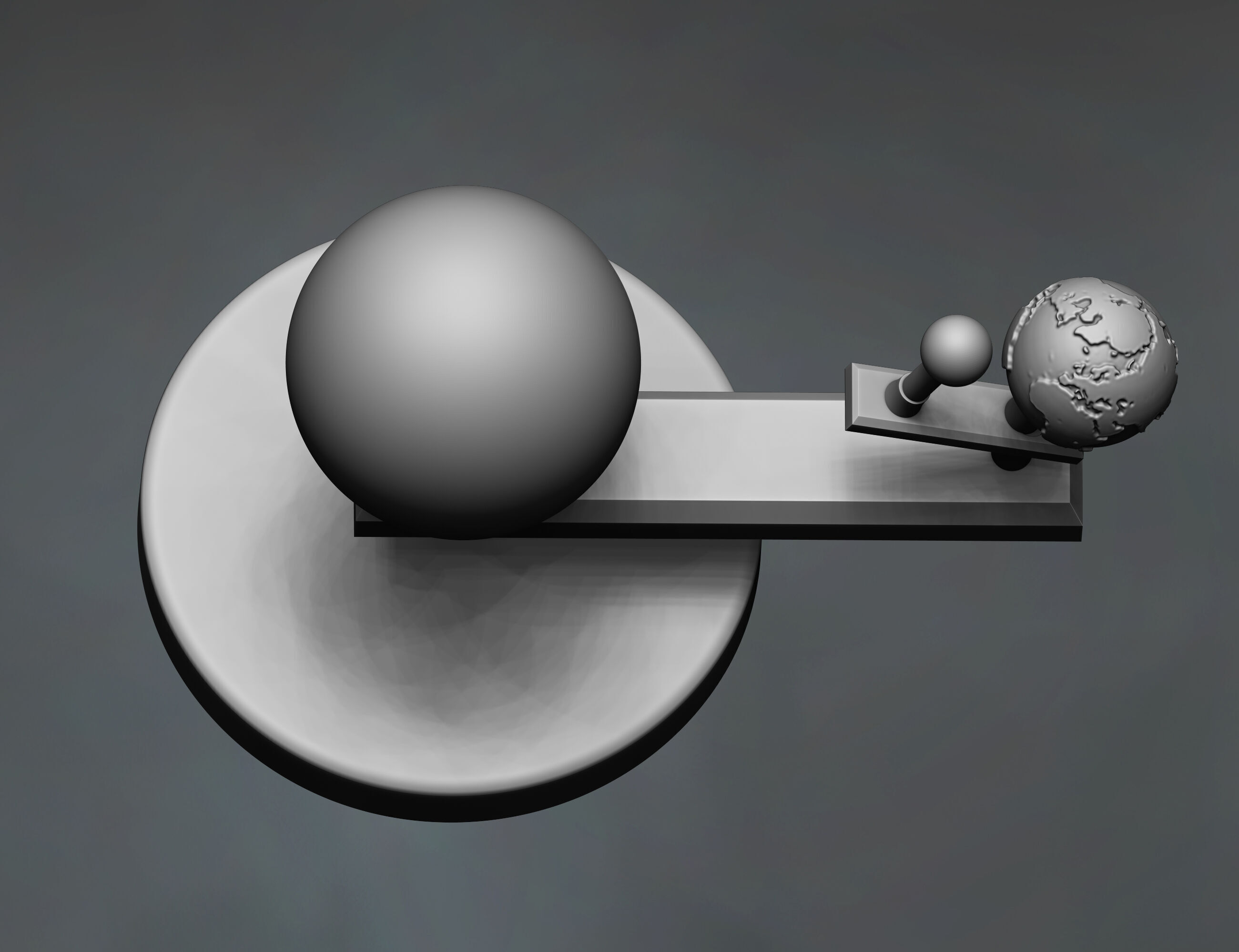 sun with moving and rotating earth with moon 3D print model_3