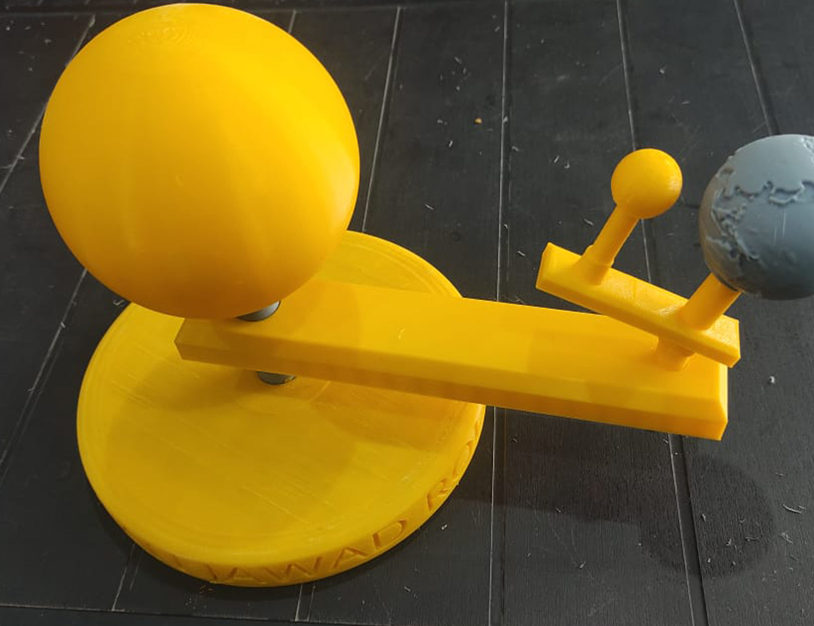 sun with moving and rotating earth with moon 3D print model_5