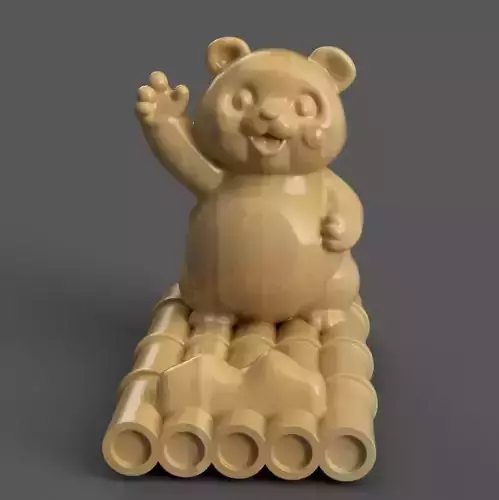 Cute smiled panda Phone Holder 3D print model