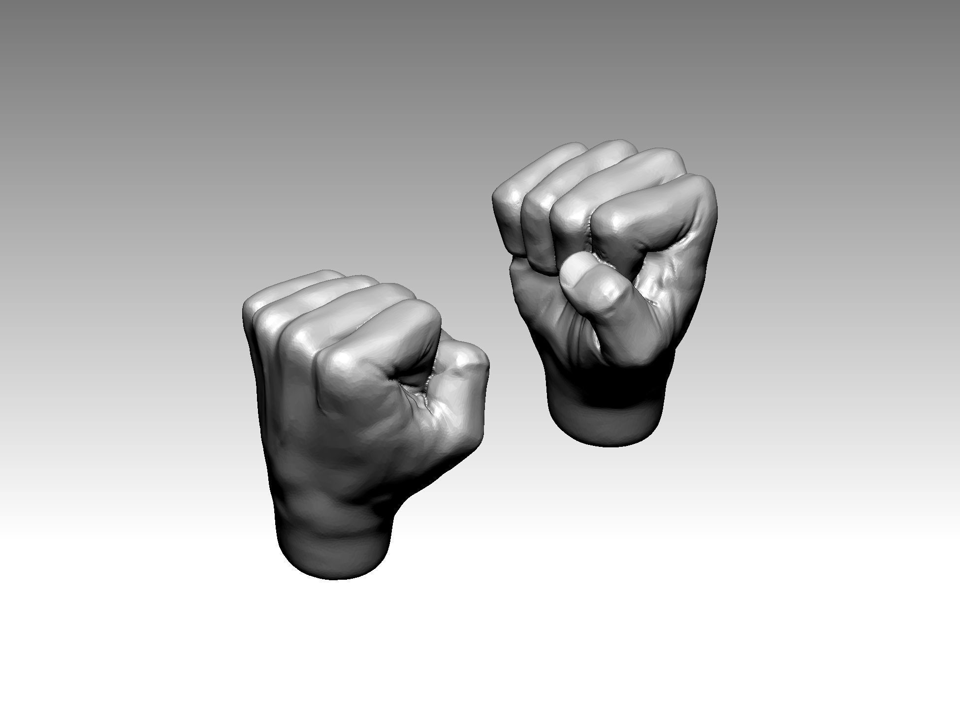 fist fingers male 3D print model_3