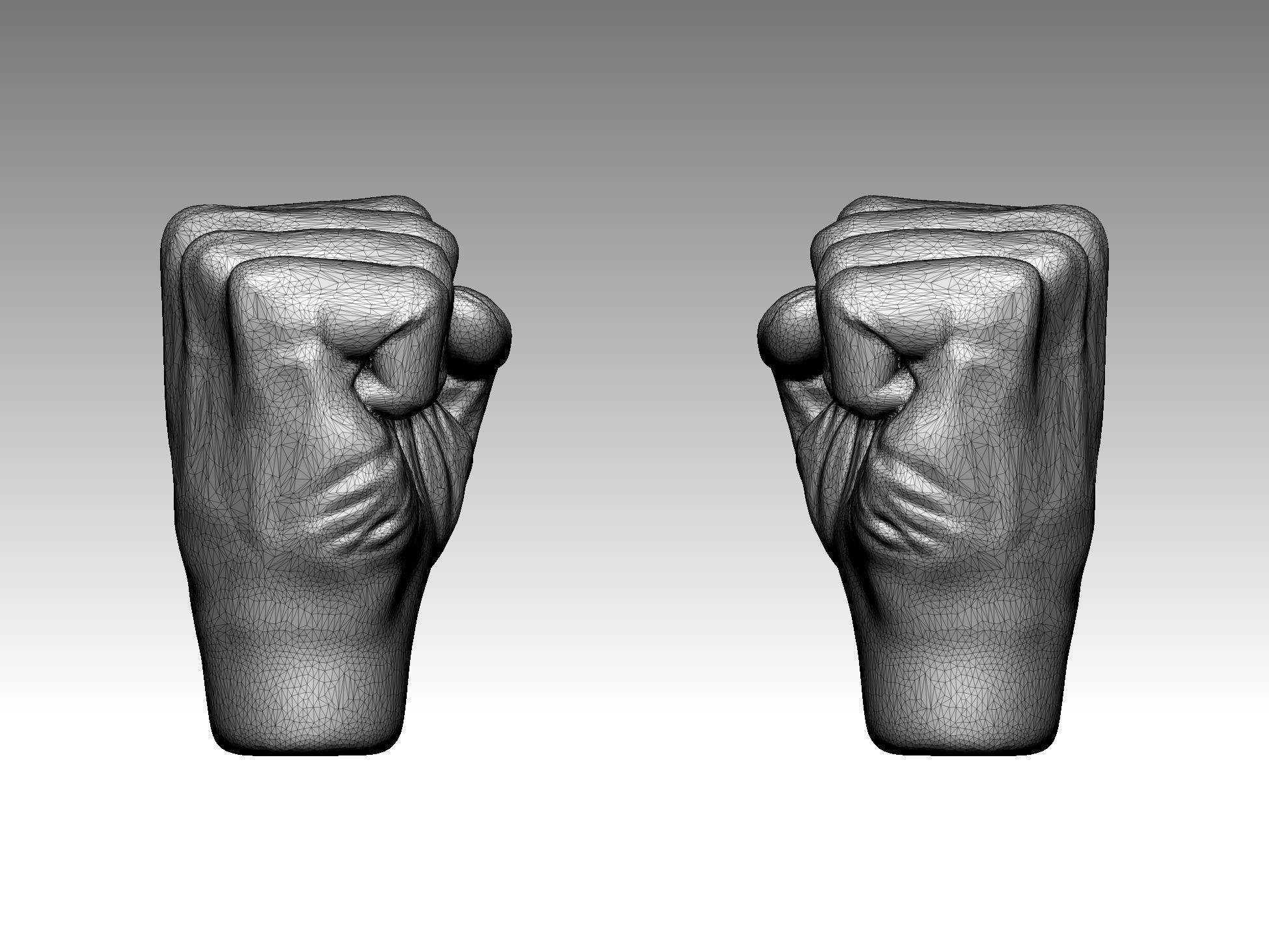 fist fingers male 3D print model_5